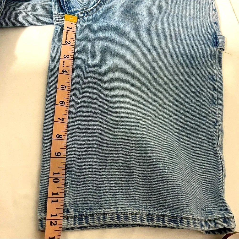 RSQ Vintage Y2K Baggy Jorts Bermuda Denim Cargo Carpenter Shorts Sz 25 EUC